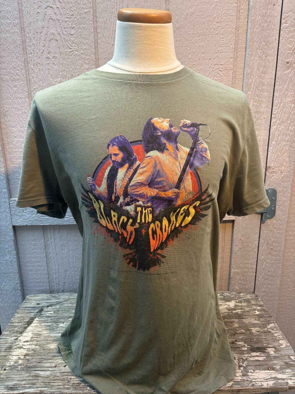 The Black Crowes Olive T-Shirt Size XL official concert tour shirt
